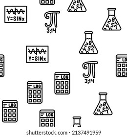 Stem Engineer Process And Science Vector Seamless Pattern Thin Line Illustration