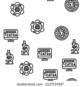 Stem Engineer Process And Science Vector Seamless Pattern Thin Line Illustration