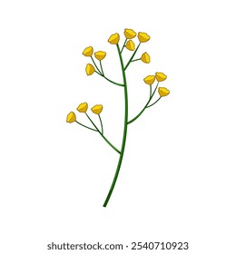 stem flower branch cartoon. bud perennial, annual shrub, tree leaf stem flower branch sign. isolated symbol vector illustration