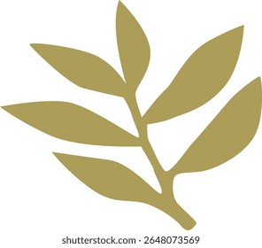 Stem with green leaves vector illustration