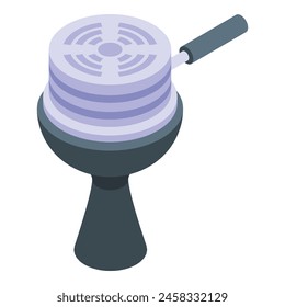 Stem of hookah tool icon isometric vector. Bowl toxic. Smoke party