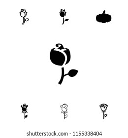 Stem icon. collection of 7 stem filled and outline icons such as rose. editable stem icons for web and mobile.