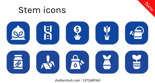 stem icon set. 10 filled stem icons. 