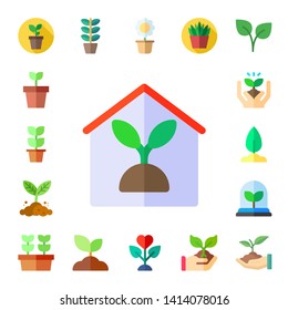 Stem Icon Set. 17 Flat Stem Icons.  Simple Modern Icons About  - Plant, Indoor Plants, Sprout, Plants, Flower Pot