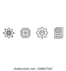 STEM icons set . STEM pack symbol vector elements for infographic web