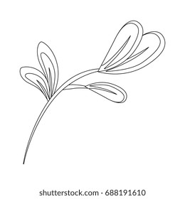 stem with leaves icon