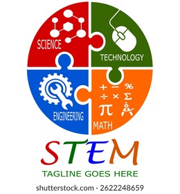 Stem logo with education and learning