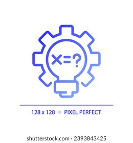 STEM in mathematics pixel perfect gradient linear vector icon. Math lessons improvement. Alternative educational. Thin line color symbol. Modern style pictogram. Vector isolated outline drawing