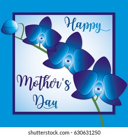 Stem of orchids Mother's Day card in vector format.