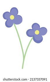 Stift mit violetten Blumen auf weißem Hintergrund