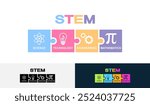 Stem puzzle vector logo design. This is suitable for Science Technology Engineering Arts Mathematics symbol. And this for  education, Vector illustration for website banner