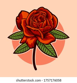 stem of rose vector illustration design