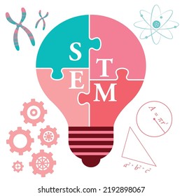 STEM Science Technology Engineering Mathematics vector illustration 
