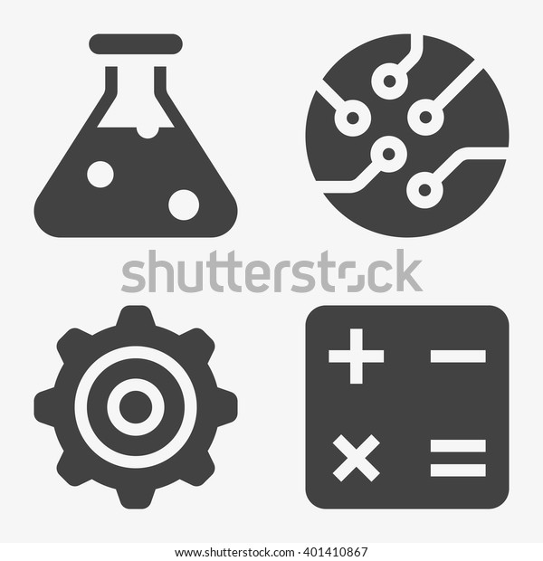 Stem Science Technology Engineering Mathematics Icons Stock Vector Royalty Free 401410867