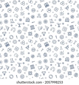 STEM Science vector seamless pattern - Back to School concept minimal background