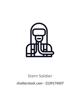 Stem Soldier icon. Outline style icon design isolated on white background