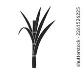 Stem sugar cane vector icon.Black vector icon isolated on white background stem sugar cane.