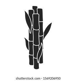 Stem of sugar cane vector icon.Black vector icon isolated on white background stem of sugar cane .