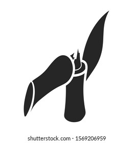 Stem of sugar cane vector icon.Black vector icon isolated on white background stem of sugar cane .