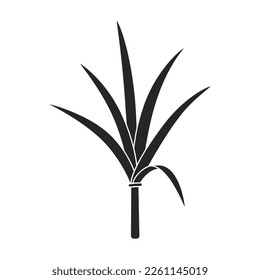 Stem sugar cane vector icon.Black vector icon isolated on white background stem sugar cane.