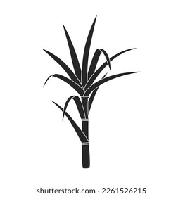 Stem sugar cane vector icon.Black vector icon isolated on white background stem sugar cane.