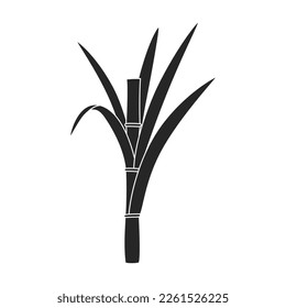 Stem sugar cane vector icon.Black vector icon isolated on white background stem sugar cane.