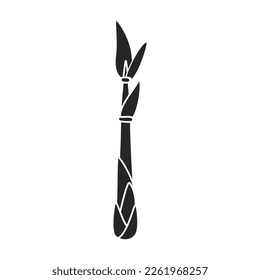 Stem sugar cane vector icon.Black vector icon isolated on white background stem sugar cane.