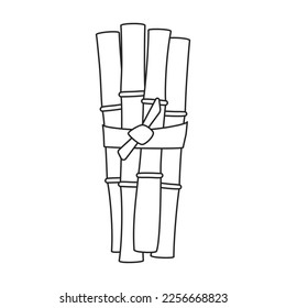 Stem sugar cane vector icon.Outline vector icon isolated on white background stem sugar cane.