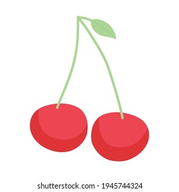 stem with two red cherries