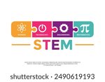 Stem vector logo template. This design features Science Technology Engineering Arts Mathematics symbol. Suitable for education.