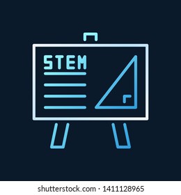 STEM Whiteboard vector outline icon or symbol on dark background