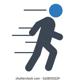 Stemina Growth on White Background, Man running concept, Body development growth vector icon
