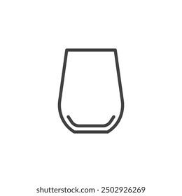 Icono de línea de vidrio de vino sin vapor. signo de estilo lineal para el concepto móvil y el Diseño web. Icono de Vector de contorno de copa de vino. Símbolo, ilustración del logotipo. Gráficos de Vector