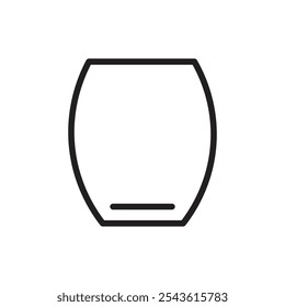 Icono de vaso de vino sin tallo Ilustración de línea plana