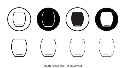 Stemless wine tumbler icon Flat line illustration