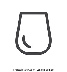 Stemless wine tumbler icon Vector logo outline