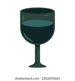 stemmed glass flat illustration, full color icon