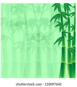 stems of bamboo on a green background