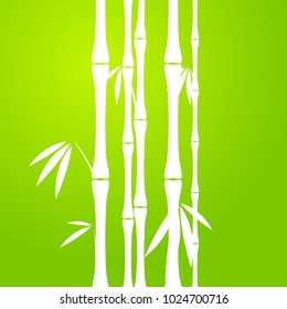 Stems of bamboo in sketch style on dark background