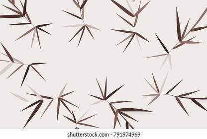Stems Pattern. Bamboo Leaves. Leaves Background. Beautiful Stems Pattern for Textile, Paper, Wallpaper, Tile, Fabric. Bamboo Twigs. Leaves Illustration. Bamboo Abstraction.