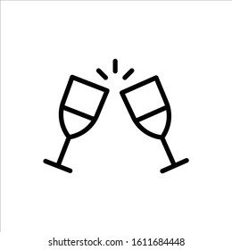 Stemware icon. Wineglass vector icon. Glass flat sign design. Glass stemware symbol pictogram 