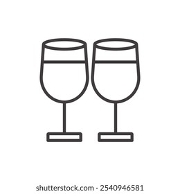 Stemware stroke icon in black