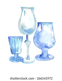 stemware watercolor 