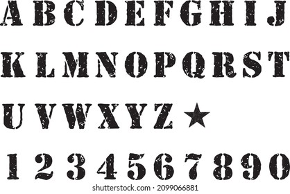 Stencil alphabet set
Stencil font