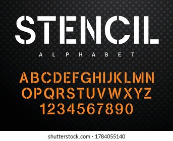 Stencil Alphabet Stencilplate Font Military Style Stock Vector (Royalty ...