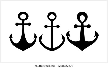 Stencil anchor clipart isolated. Sea symbol Vector stock illustration. EPS 10