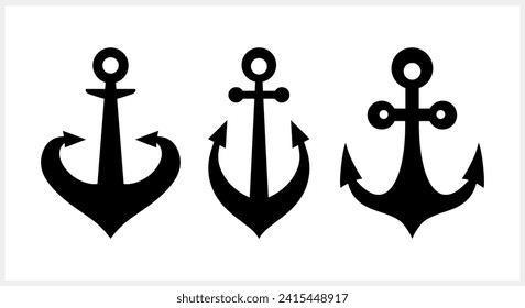 Stencil anchor clipart isolated. Sea symbol Vector stock illustration. EPS 10