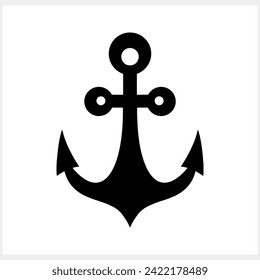 Stencil anchor clipart isolated. Sea symbol Vector stock illustration. EPS 10