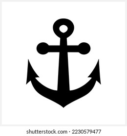 Stencil anchor clipart isolated. Vector stock illustration. EPS 10