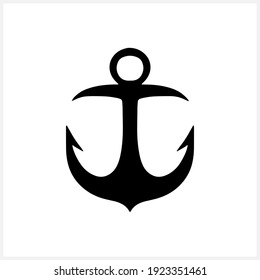 Stencil anchor icon isolated on white. Vector stock illustration. EPS 10